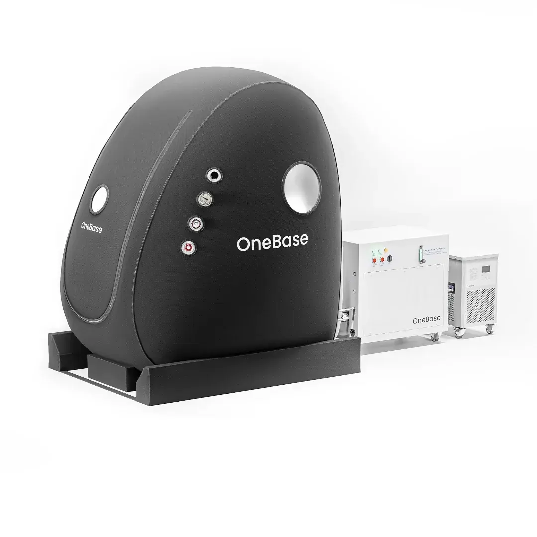 Svart OneBase AirFlex stående hyperbarisk tryckkammare